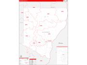 Des Moines County, IA Wall Map Zip Code Red Line Style 2022